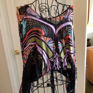 Free People Multicolor Abstract Blouse